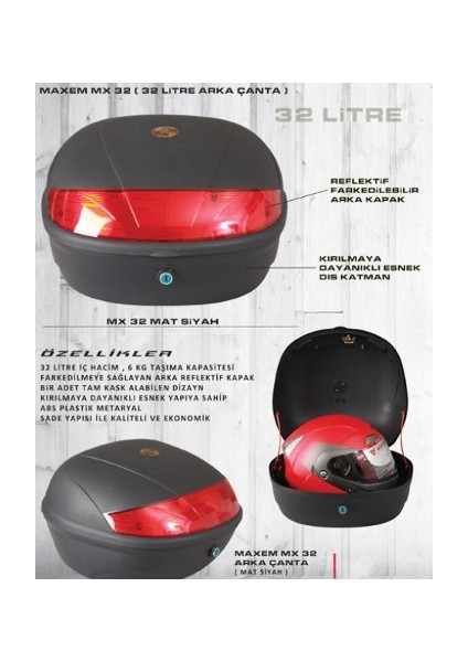 Motosiklet Maxem 32 Lt Arka Çanta Siyah fiyatları