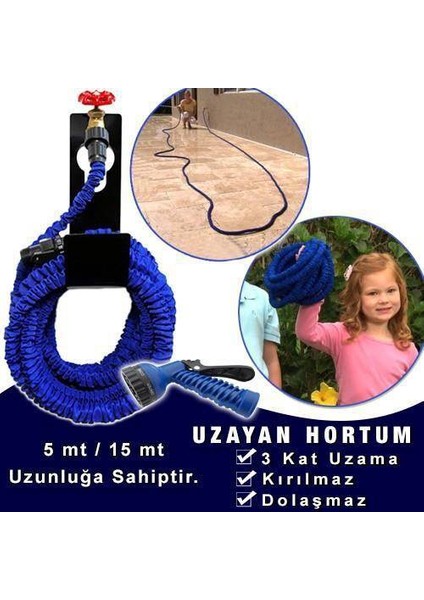 Uzayan Tabancalı Hortum Expandable Hose 15 Metre