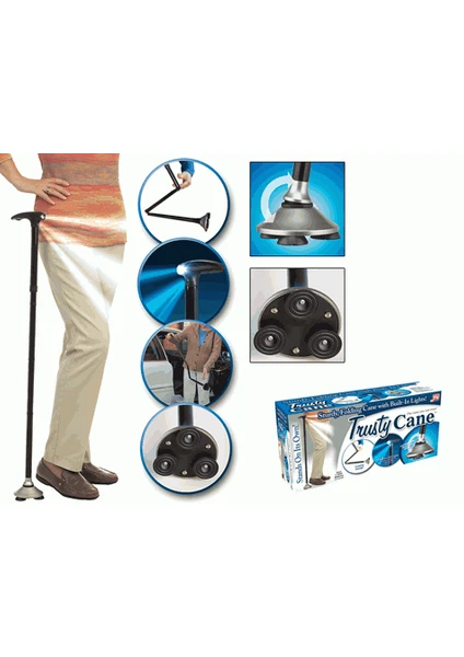 Trusty Cane Güvenilir Katlanabilir Işıklı Baston