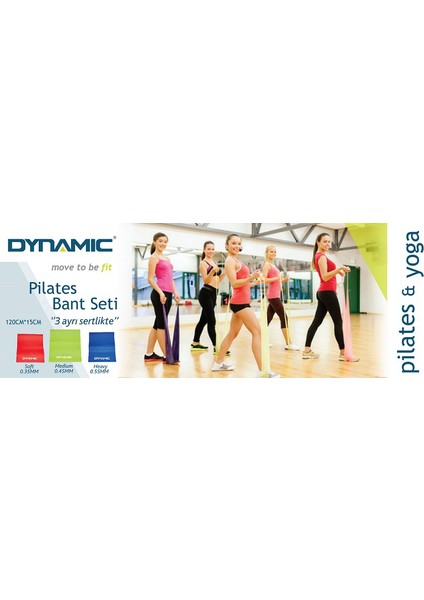 3’lü Pilates Band Seti – 120x15cm – 3 Ayrı Sertlikte