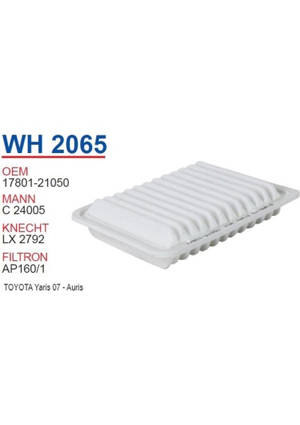 6'lı Paket Toyota Yaris 07 - Auris Hava Filtresi Oem No:17801 - 21050