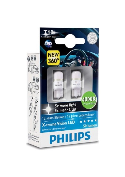 Phılıp T10 X-Treme Vision Led Ampulü 127994000Kx2