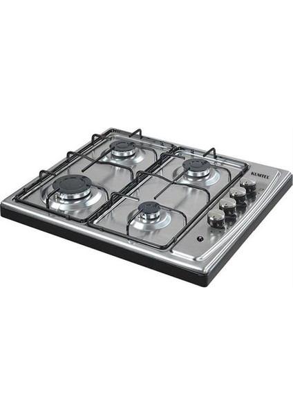 Ko-410 Inox 4 Gözü Gazlı Lpg Li Set Üstü Ocak Gaz Kesme Emniyeti Sistemli