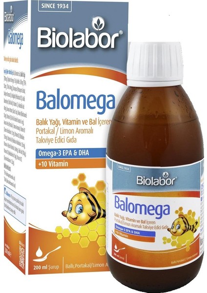 Balomega Ballı Portakal Limon Aromalı Sıvı Takviye Edici Gıda 200 ml