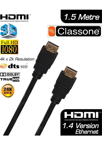 CHDMI 1.4v 1.5 Metre HDMI Kablo