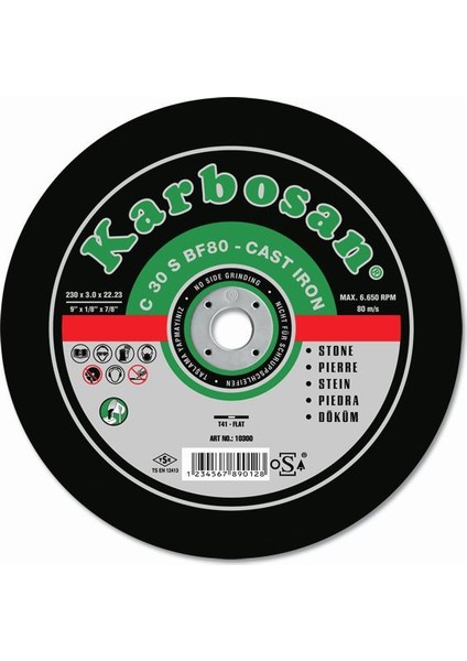 Mermer Kesme Taşı 230X3X22 Mm