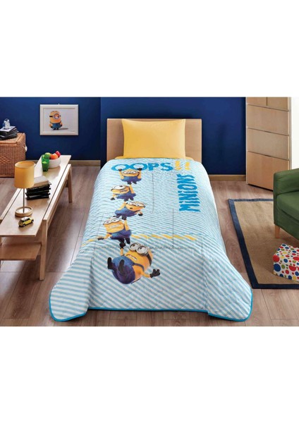 Lisanslı Yatak Örtüsü Tek Kişilik Minnions At Work