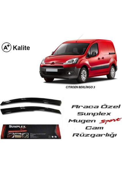 Citroen Berlingo 3 Sunplex Mugen Tip 2'Li Cam Rüzgarlığı