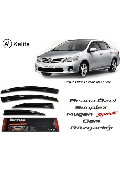 Toyota Corolla 2007-2012 Sunplex Mugen Tip 4'Lü Cam Rüzgarlığı