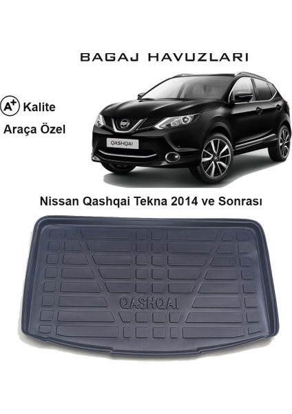 Nissan Qashqai Tekna 2014 Ve Sonrası 3D Bagaj Havuzu