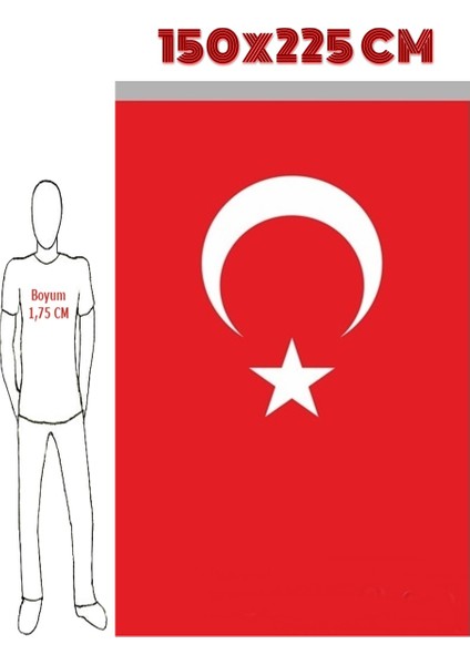 Ulu Türk Bayrağı 150X225 Cm fiyatları