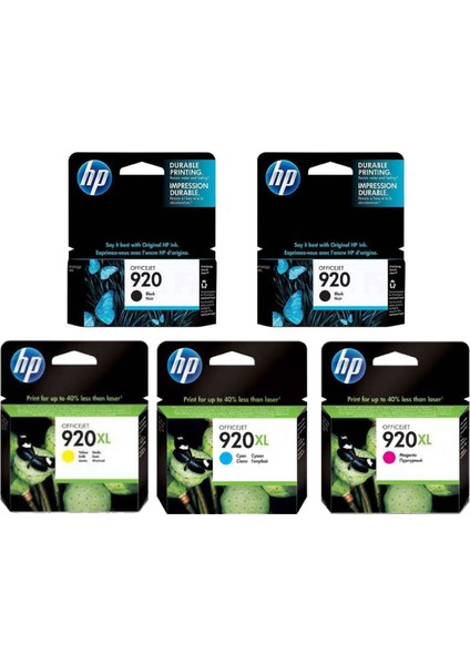920 SİYAH 2' Lİ / 920XL RENKLİ CD972A / CD973A / CD974A Orijinal 4'Lü Kartuş Seti