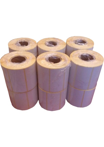 - 80x80 Termal Barkod Etiketi 15 Rulo 5.250 adet