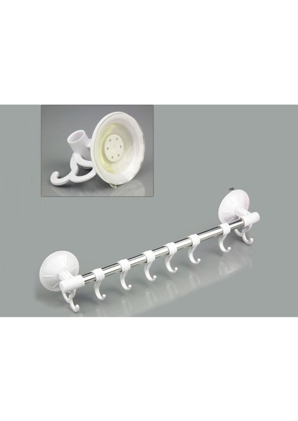 Vantuzlu Banyo Askısı 6 Kancalı
