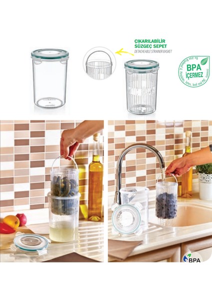 Süzgeçli Saklama Kabı 1500ML LC-470