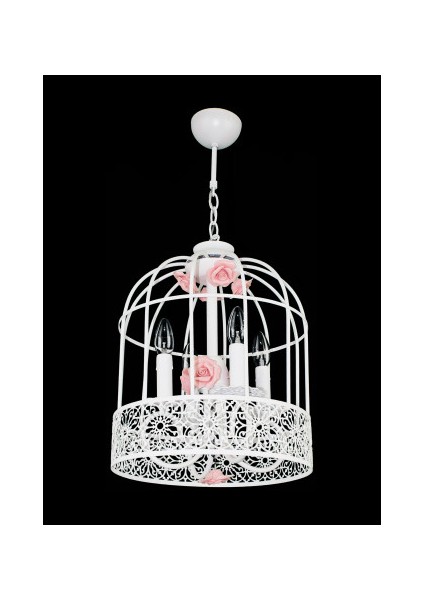 8330 4SDF Çiçek Kafesi 4lü Avize