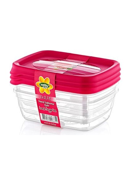 3'lü Trend Saklama Kabı 300 ml 21014