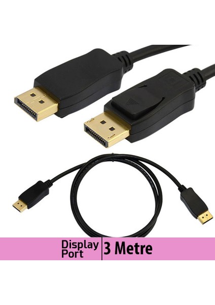 Displayport Kablo- Altın Kaplama Görüntü Kablosu - 3M