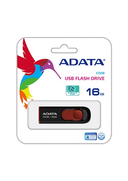 C008 16GB USB Bellek Kırmızı