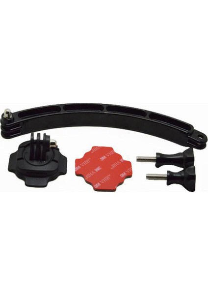 Sony Aksiyon Kamera Uyumlu Uzatma + 360 Derece Dönen Kask Aparatı + Vidaları