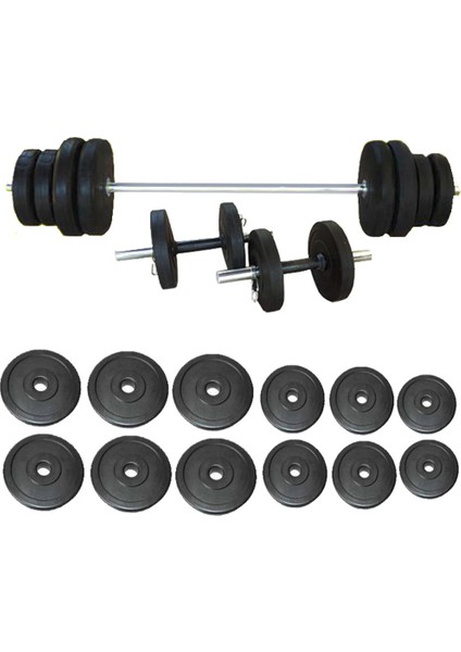 Dambıl Seti 80 kg Halter Ağırlık Seti