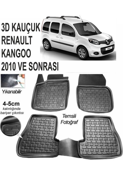 3D Paspas Renault Kangoo 2010 Ve Sonrası Uyumlu Siyah