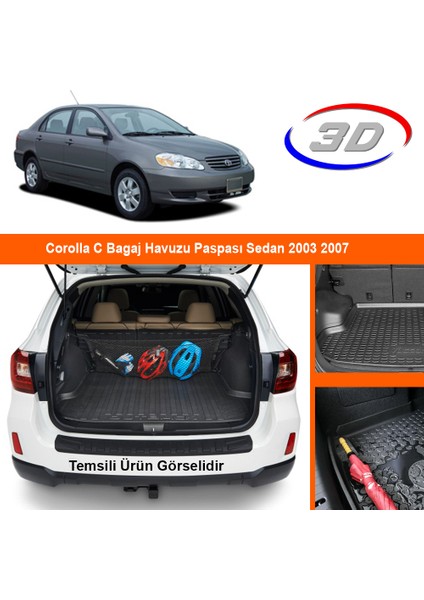 Corolla C Bagaj Havuzu Paspası Sedan 2003 2007