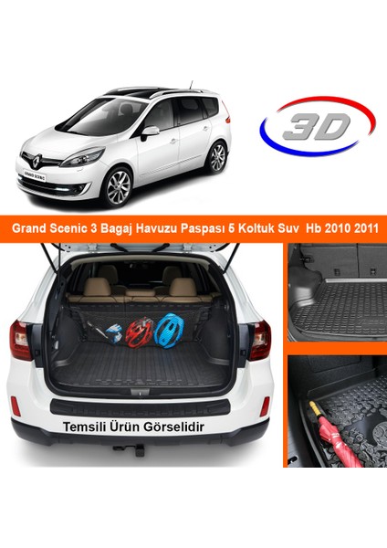 Grand Scenic 3 Bagaj Havuzu Paspası 5 Koltuk Suv Hb 2010 2011
