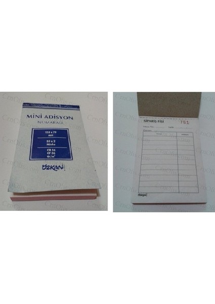 Adisyon Fişi Mini Numaralı 2 Nüsha 10 Lu Pk.