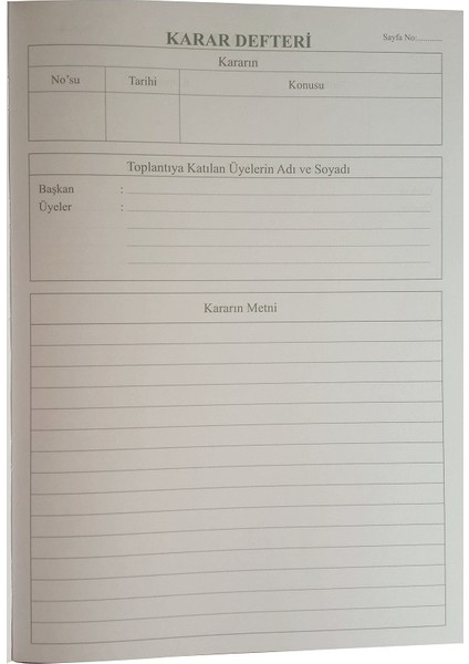 Karar Defteri 40 Yaprak Numaralı