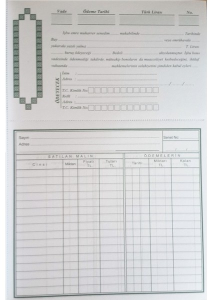 Senetli Borç Defteri Ciltli 160 Yaprak