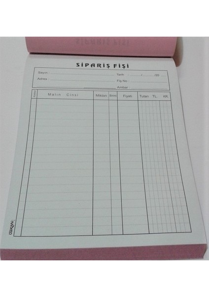 Sipariş Fişi No:3 Otokopili 2 Nüsha 6 lı Paket