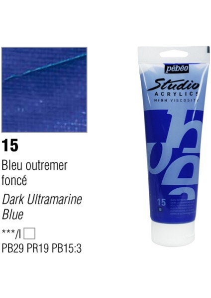 Studio Akrilik Boya 100 Ml Dark Ultramarine Blue -15