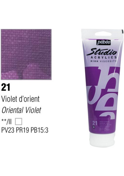 Studio Akrilik Boya 100 Ml Oriental Violet -21