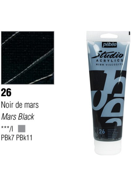Studio Akrilik Boya 100 Ml Mars Black -26