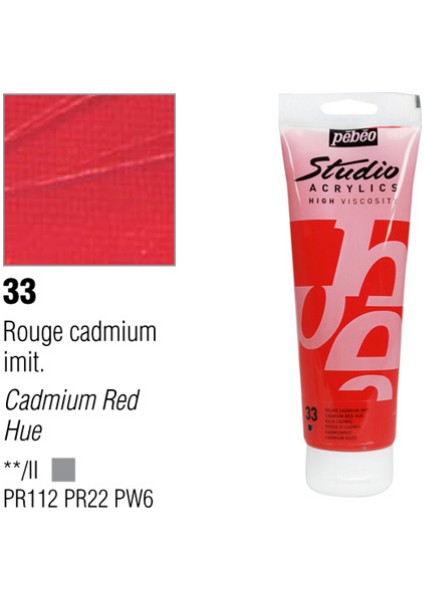 Studio Akrilik Boya 100 Ml Cadmium Red -33