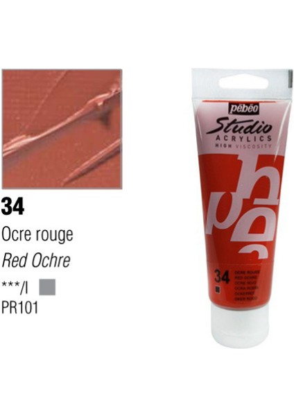 Studio Akrilik Boya 100 Ml Red Ochre -34