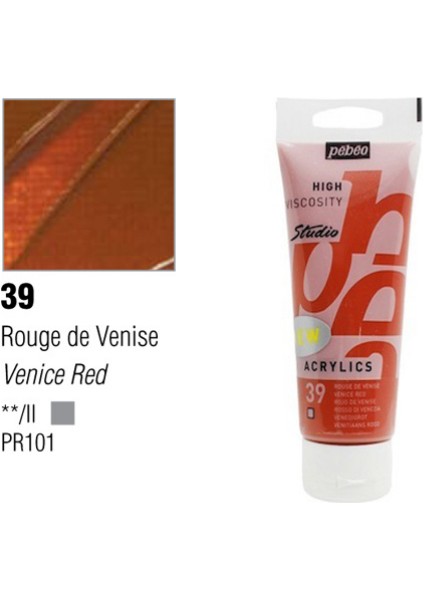Studio Akrilik Boya 100 Ml Venice Red -39