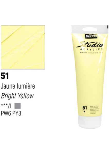 Studio Akrilik Boya 100 Ml Bright Yellow -51