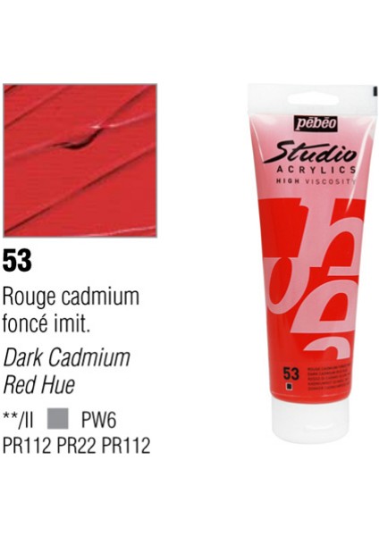 Studio Akrilik Boya 100 Ml Dark Cadmium Red -53