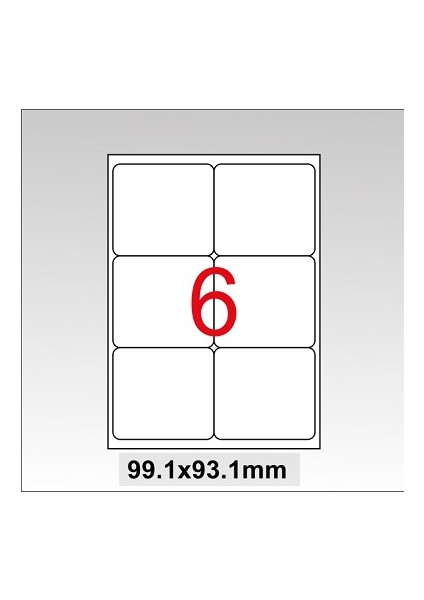 Lazer Etiket 99,1X93,1Mm 600 Lü Paket