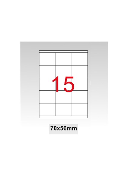 Lazer Etiket 70X56 Mm 1500 Lü Pk