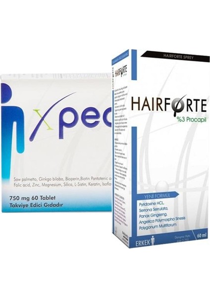 Xpecia 60 Tablet + Hairforte Sprey Erkek Set