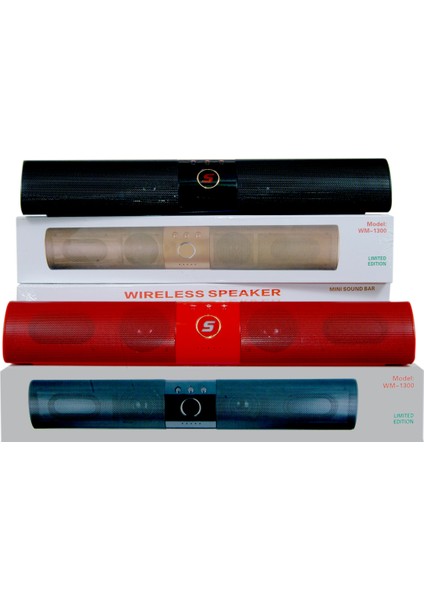 WM-1300 Taşınabilir Wireless Bluetooth Speaker Hoparlör Usb-Sd-Fm Mode Yüksek Ses Çözünürlüklü