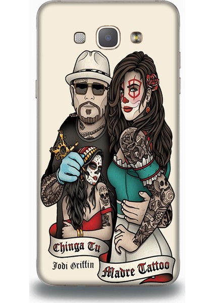 Samsung A8 Kılıf - Girl And Boy Tatto Desenli Arka Kapak