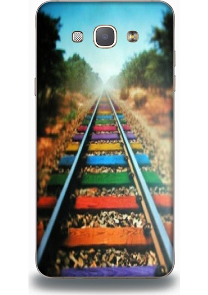 Samsung A8 Kılıf - Ray Desenli Arka Kapak