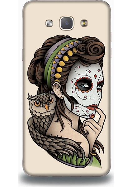 Samsung A8 Kılıf - Girl And Punk Tattoo Desenli Arka Kapak