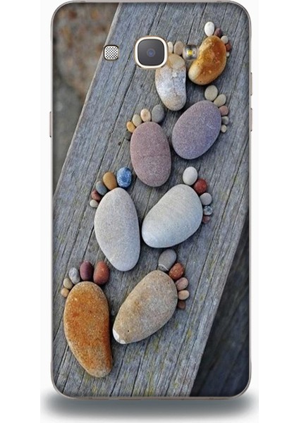 Samsung A8 Kılıf - Ayak İzleri Desenli Arka Kapak