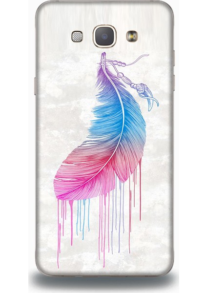 Samsung A8 Kılıf - Tüy Desenli Arka Kapak