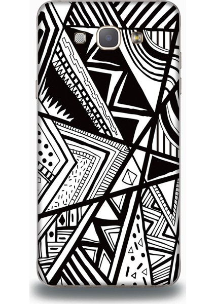 Samsung A8 Kılıf - Black And White Desenli Arka Kapak